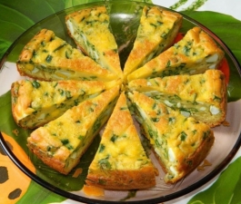 Пирог с рисом и яйцом
